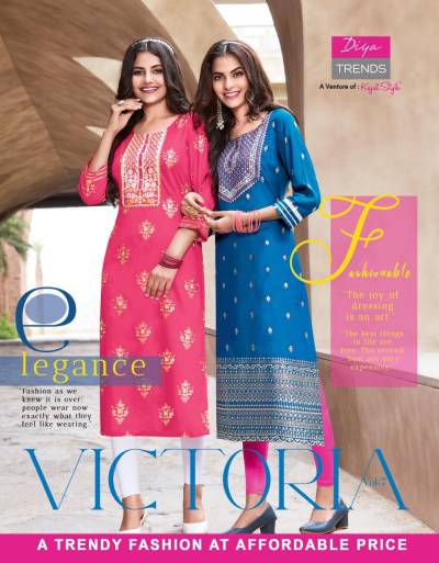 Victoria Vol 7 By Diya Trends Fancy Embroidered Kurti Collection